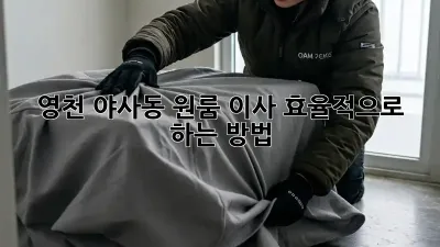 영천 야사동 원룸 이사, 효율적으로 하는 방법!